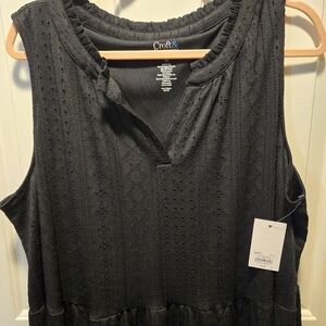 Croft & Barrow XL Sleeveless Sun Dress Breezy BOHO CHIC Mesh Knit Whimsy Goth